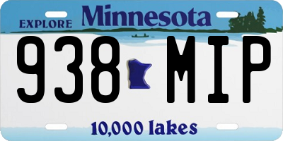 MN license plate 938MIP