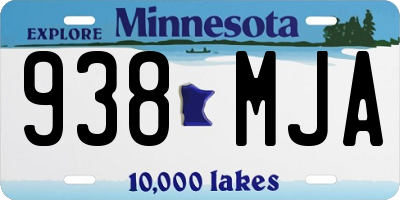MN license plate 938MJA