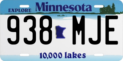 MN license plate 938MJE