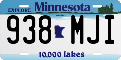 MN license plate 938MJI