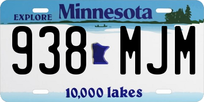 MN license plate 938MJM