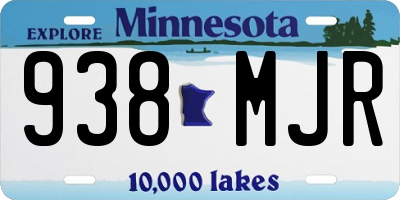 MN license plate 938MJR