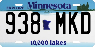 MN license plate 938MKD
