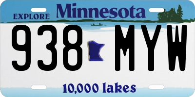 MN license plate 938MYW
