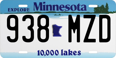 MN license plate 938MZD
