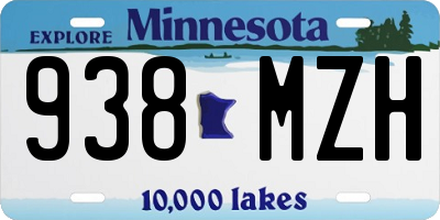 MN license plate 938MZH