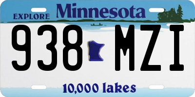 MN license plate 938MZI
