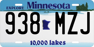 MN license plate 938MZJ