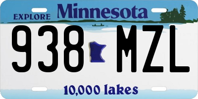 MN license plate 938MZL