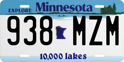 MN license plate 938MZM
