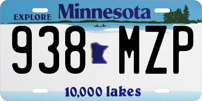 MN license plate 938MZP