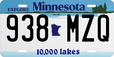 MN license plate 938MZQ