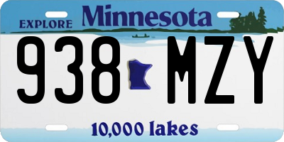 MN license plate 938MZY