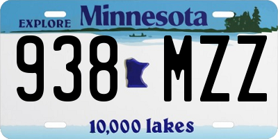 MN license plate 938MZZ