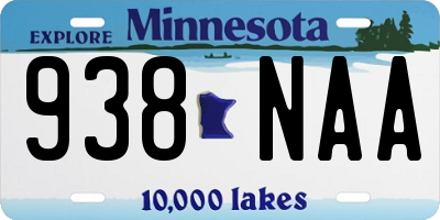 MN license plate 938NAA