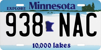 MN license plate 938NAC