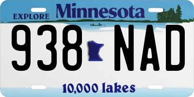 MN license plate 938NAD