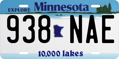 MN license plate 938NAE