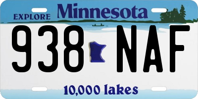 MN license plate 938NAF