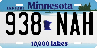 MN license plate 938NAH