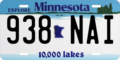 MN license plate 938NAI