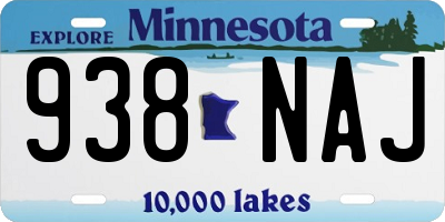 MN license plate 938NAJ