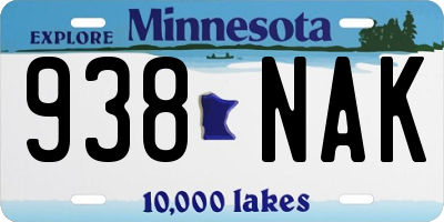 MN license plate 938NAK