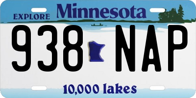 MN license plate 938NAP