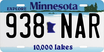 MN license plate 938NAR