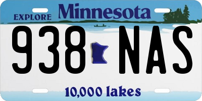 MN license plate 938NAS