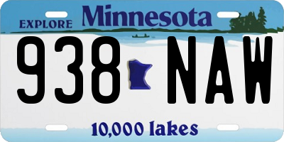 MN license plate 938NAW