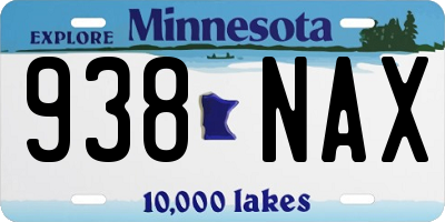 MN license plate 938NAX