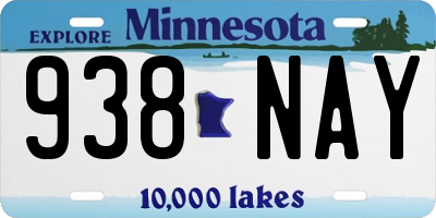 MN license plate 938NAY