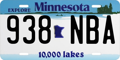 MN license plate 938NBA