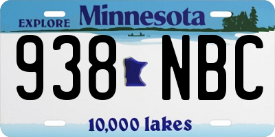 MN license plate 938NBC