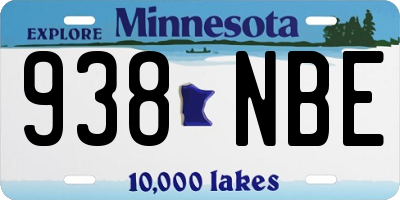 MN license plate 938NBE