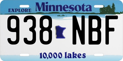 MN license plate 938NBF