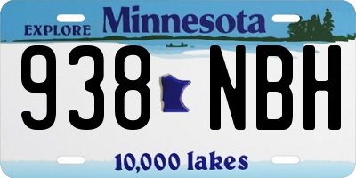 MN license plate 938NBH