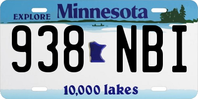 MN license plate 938NBI