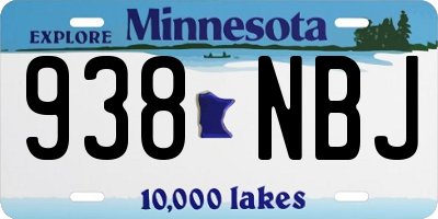 MN license plate 938NBJ
