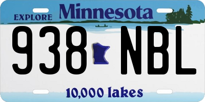MN license plate 938NBL