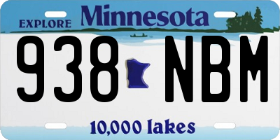 MN license plate 938NBM
