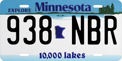 MN license plate 938NBR