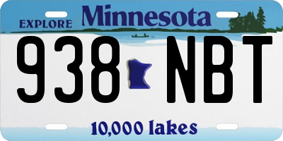 MN license plate 938NBT
