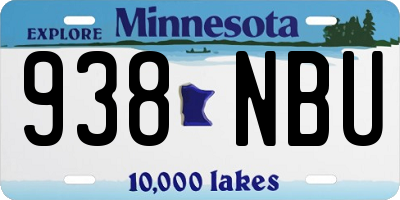 MN license plate 938NBU