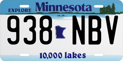 MN license plate 938NBV