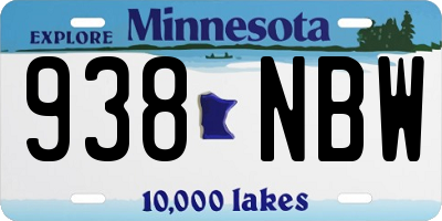MN license plate 938NBW