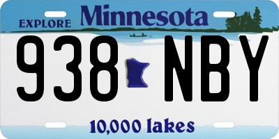 MN license plate 938NBY