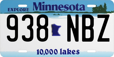 MN license plate 938NBZ