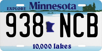 MN license plate 938NCB